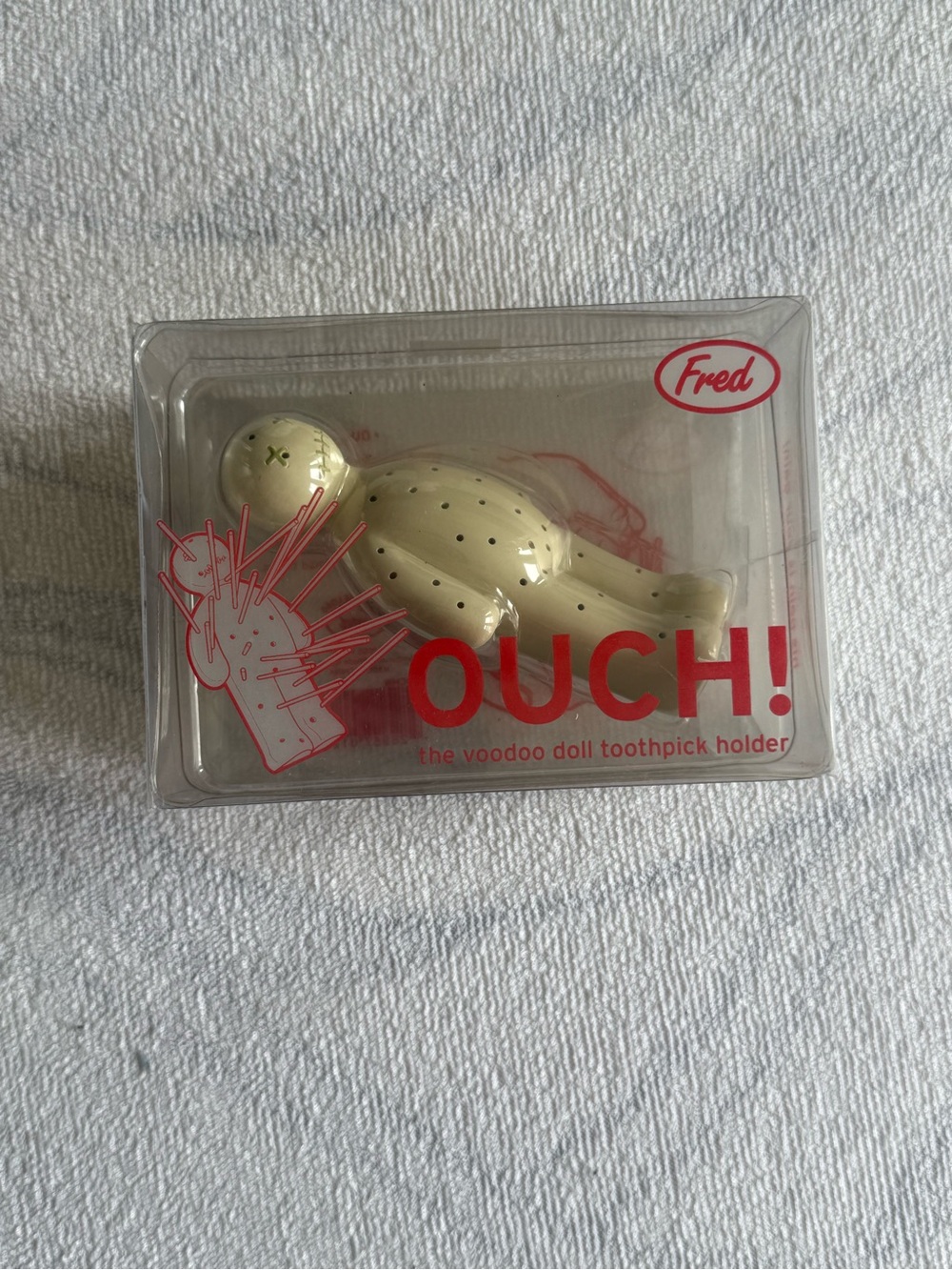 Fred OUCH! Voodoo Doll Toothpick Holder - Cream